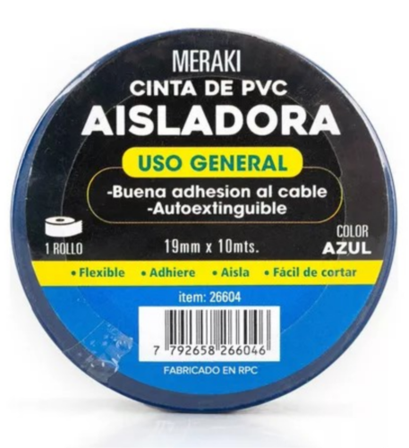 CINTA AISLADORA 19MM X 10MTS AZUL 26604