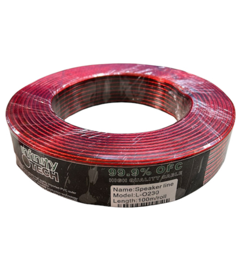 INFINITY TECH ROLLO CABLE DE ALTAVOZ 20GA , 100 METROD COBRE LIBRE DE OXÍGENO (OFC) L-O230