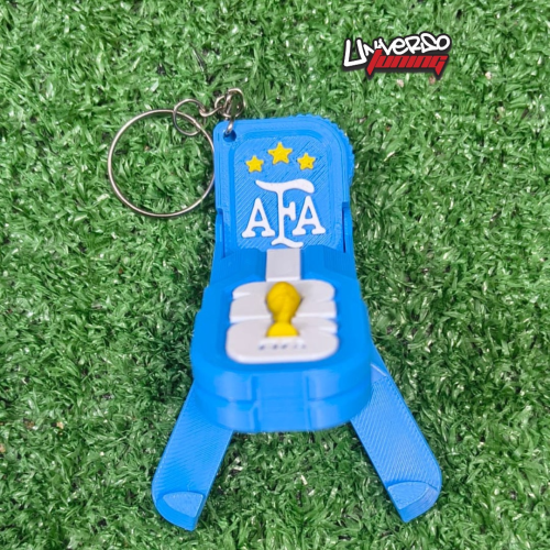 LLAVERO SELECCIÓN ARGENTINA ANTIESTRES Y SOPORTE CELULAR U3D0003