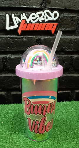 VASO INFANTIL DE PLÁSTICO 450ML CON BOMBILLA ET-361