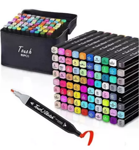 FIBRONES/PLUMONES DOBLE PUNTA 80 PCS