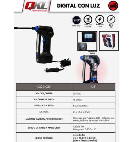 COMPRESOR DIGITAL CON LUZ QKL AI51