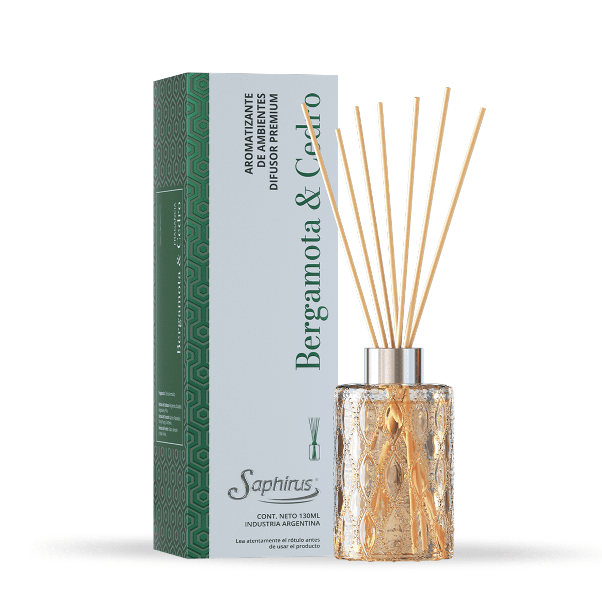 DIFUSOR AROMATICO PREMIUM SAPHIRUS BERGAMOTA Y CEDRO