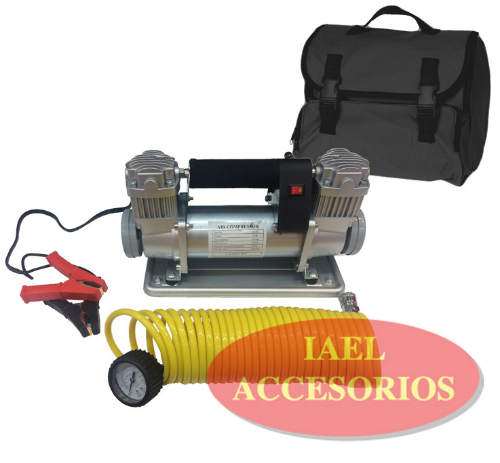 COMPRESOR DOBLE PISTON PARA 4X4, 12V ALTO RENDIMIENTO C/FILTRO Y BOLSO VA-083