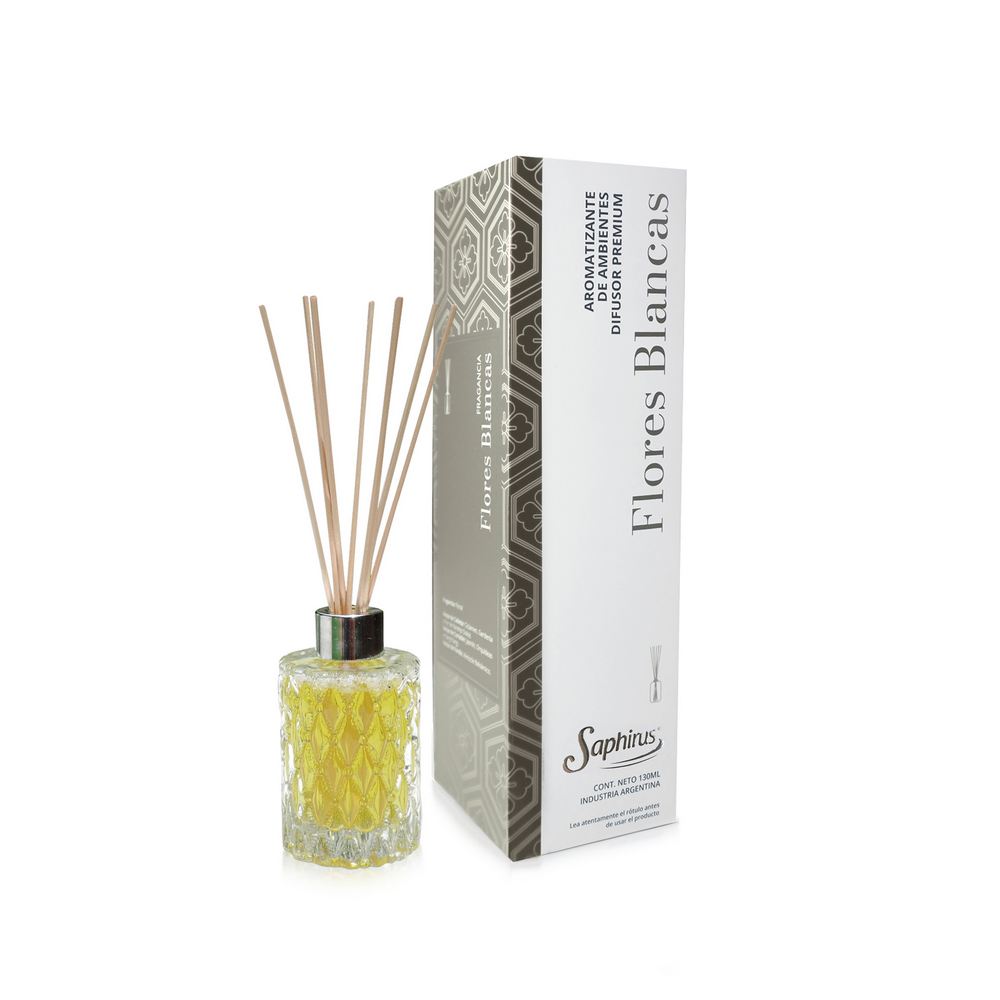 DIFUSOR AROMATICO PREMIUM SAPHIRUS FLORES BLANCAS