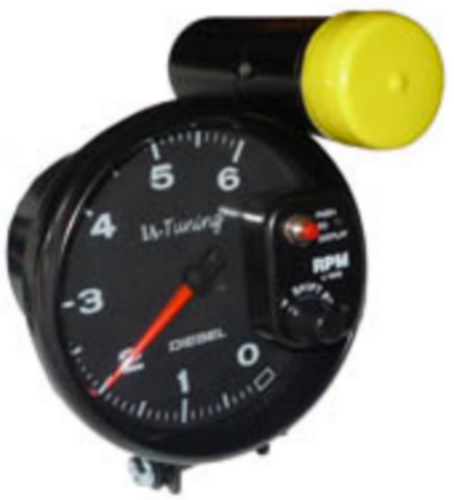 TACOMETRO 127MM PERFORMANCE DIESEL C/CANON FONDO NEGRO CARC NEGRA MA-056N