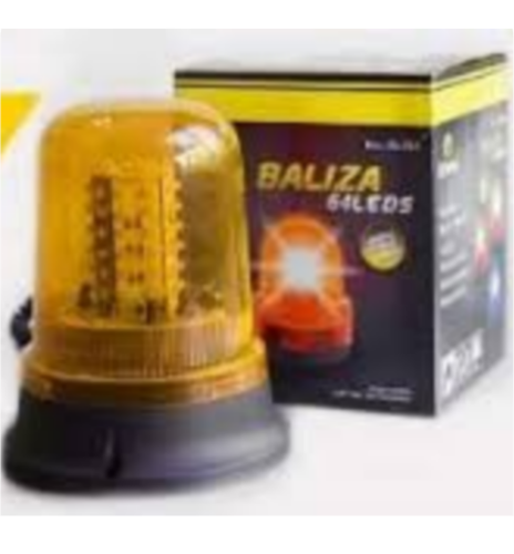 BALIZA 64 LEDS - MULTIVOLTAJE 12-24 VOLTS - AMBAR DRIVEN