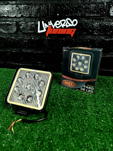 FARO LED CUADRADO 27W 9 LEDS + OJO DE ANGEL, 11 X 11CM BLANCO IAEL-27CAN