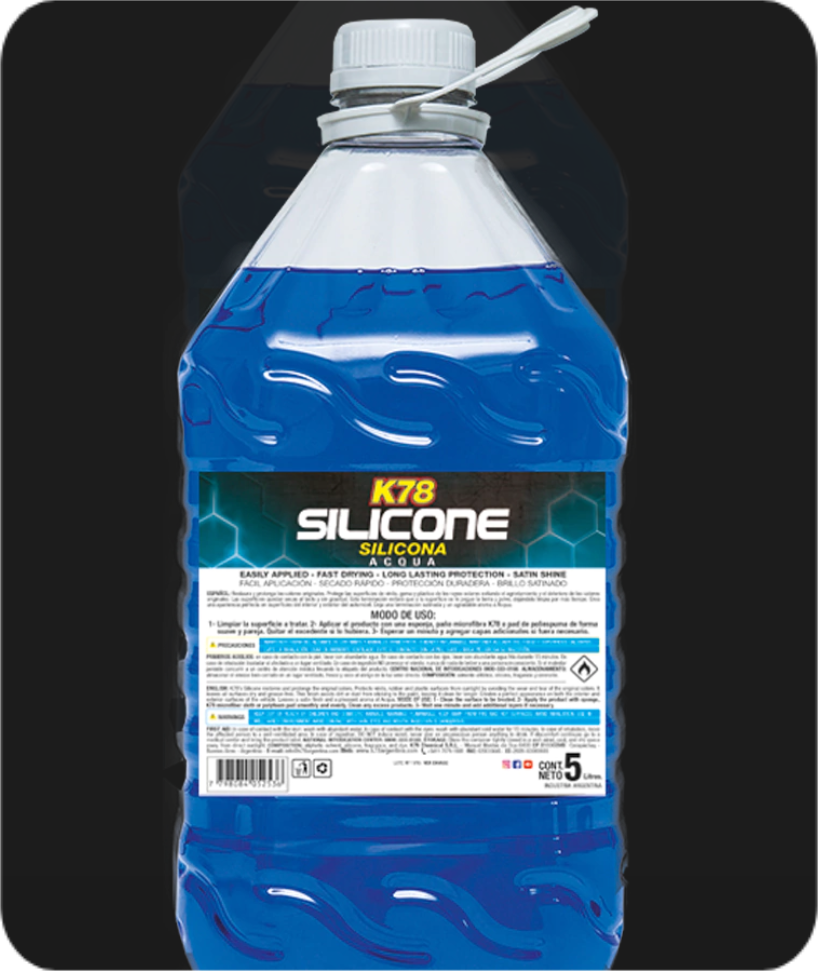 SILICONA LÍQUIDA DE INTERIORES Y PLASTICOS 5 LTS K78
