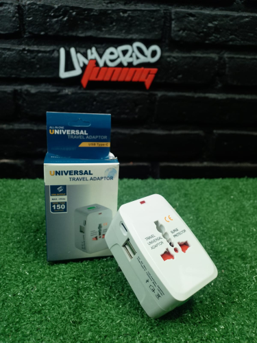 ADAPTADOR INTERNACIONAL CON 2 PUERTOS USB Y 1 PUERTO TIPO C ADP-03-BL